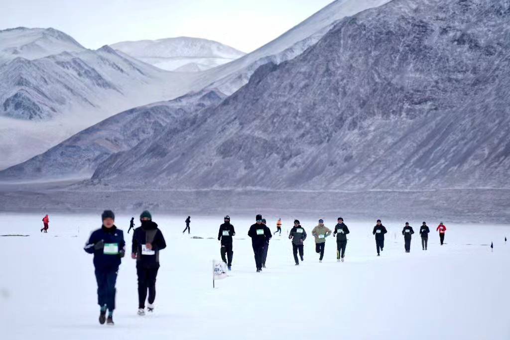 Pangong Frozen Lake Marathon in Ladakh