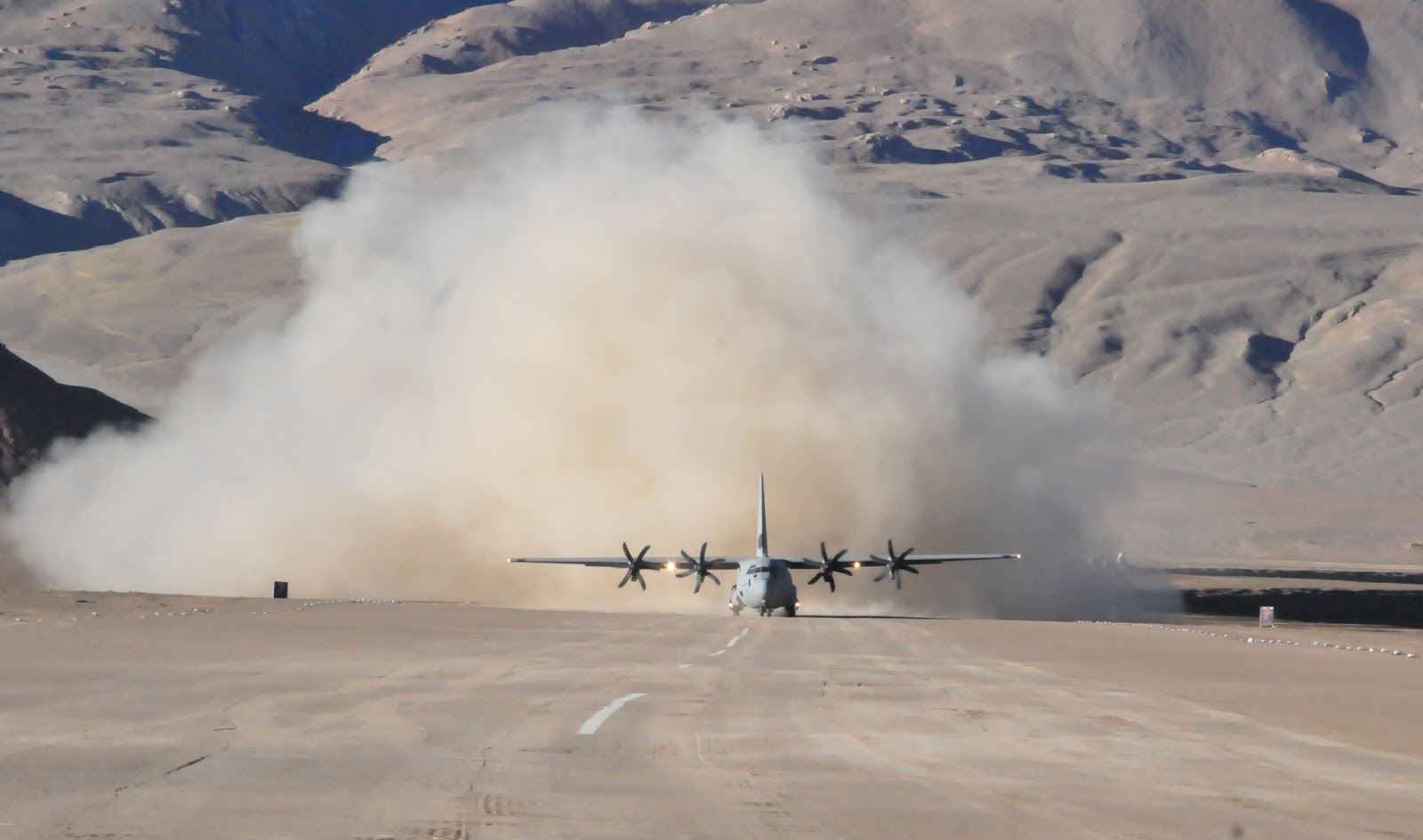 IAF C 130J-30 Super Hercules made first ever landing at Daulat Beg Oldi airstrip on 20 August 2013