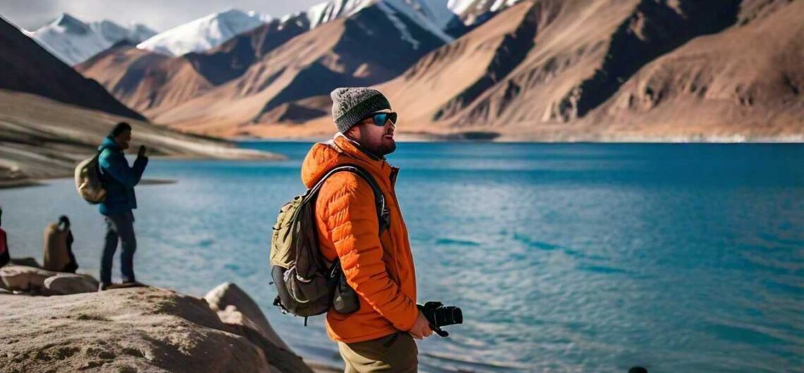 America to Ladakh: American tourists near Pangong Lake in Leh Ladakh