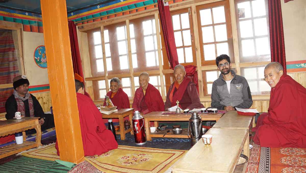 With nuns at Tungri gompa (monastery) of Ladakh's Zanskar valley