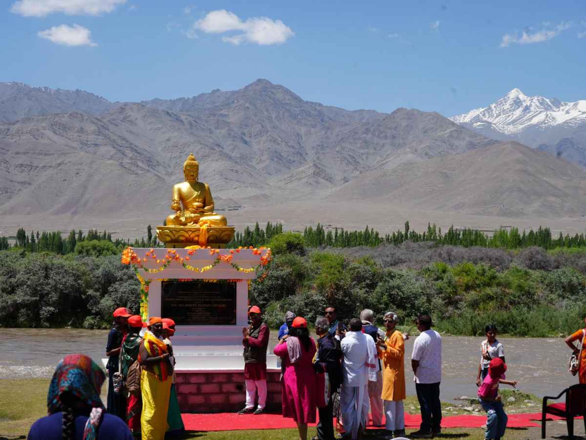 Buddha Statue at Sindhu Ghat in Shey in Leh Ladakh