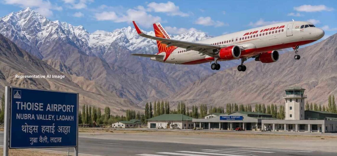Thoise (Nubra Valley) Airport in Ladakh -- AI representative image